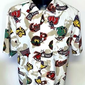 🔥Regal Wear Basketball NBA Themed Mens Casual Hawaiian Style Shirt 2XL